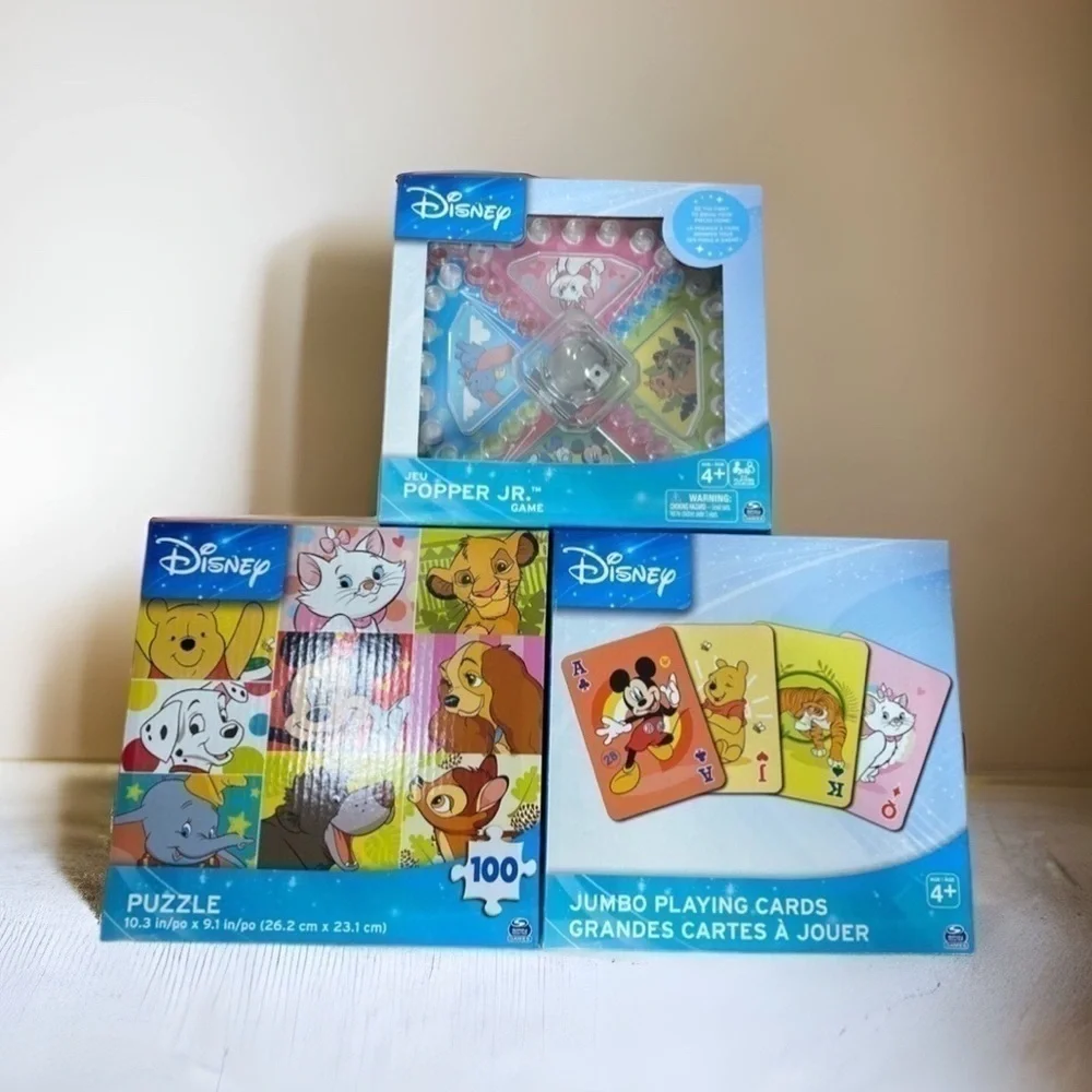 Disney Board Game Bundle Playing Cards Puzzle NEW Pooh Mickey Dalmatians